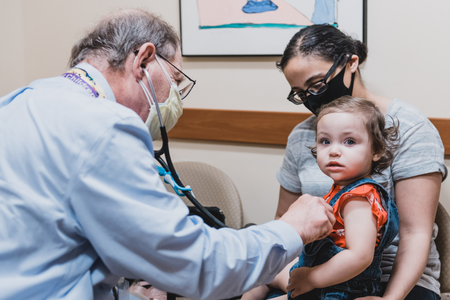 Toddler at her doctor's appointment