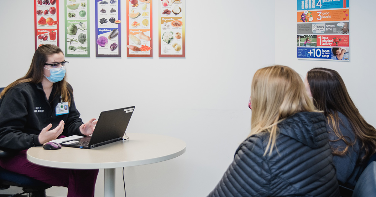 Patients meeting with a dietitian