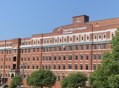 Exterior view of Saint Mary's Hospital in Waterbury, CT