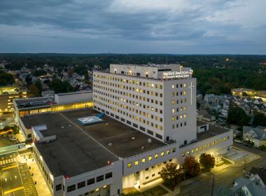 Drone shot of St. Vincent's Medical Center