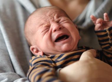 Newborn baby screaming head off with colic. 