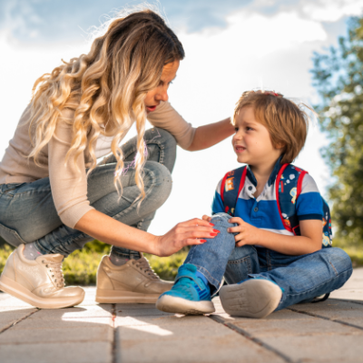 mom with child who is injured